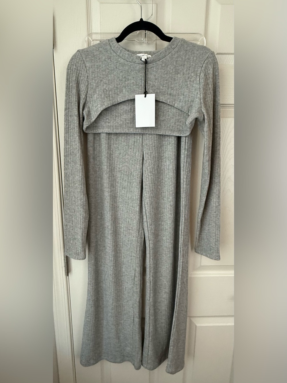 NWT Grey Lab Ribbed Knit 2-Piece Loungewear Set - Light Heather Grey (S/XS)